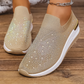 Dame Slip-On Sneakers med Rhinstein Sommerfuglmotiv