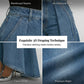 Jeans for kvinner med høy midje, vide ben og asymmetrisk kant