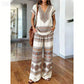 👗 49 % RABATT I BEGRENSET TID! ✨ Sett med mønstret topp og bukser for damer – boho-mønstre, avslappet passform, perfekt til ferien 🌴