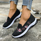 👟🌸 Slip-on-sko med blomstermønster i mesh