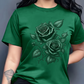 Dame Elegant Rose Grafisk Print T-Skjorte