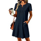 👗Bohemsk T-skjortekjole med blonder og V-hals for damer – Uanstrengt sommerchic✨
