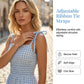 ⏳50 % rabatt i en begrenset periode⏰Retro, ermeløs midikjole i gingham-mønster for damer👗🏁