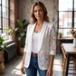 Elegant blazer med blomstermønster i blonder for damer