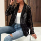 Elegant blazer med blomstermønster i blonder for damer