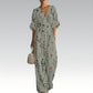 Elegant jumpsuit med V-hals og mønster for damer