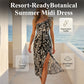 Women Summer Backless Midi Dress with Side Split