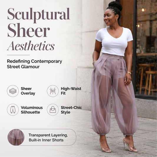 Lantern-broek met mesh-panelen voor dames