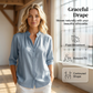 Casual-top med mandarinkrage og pintuck-detaljer for kvinner