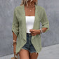 Casual cardigan med strukturert overflate og åpen front for damer