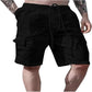 Pustevennlige shorts med flere lommer i bomull og lin for menn
