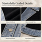 Elegant damekåpe i denim med ribbestrikket innsats
