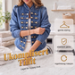 Dame vintage symmetrisk knapp denimjakke