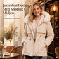 Dame vattert parkas med imitert pels for vinter