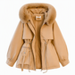 Dame vattert parkas med imitert pels for vinter