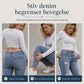 Dame høyvist, revne skinny-jeans, slitt og strekkbar denim-bukser