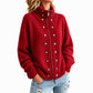 Damen-Strickjacke mit Stehkragen und Doppelknopfleiste