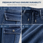 Jeggings for kvinner med høy midje, elastisk snøring, cargo-stil og smal passform i denim