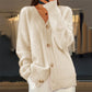 Kjøp 2 og få gratis frakt - Mujeres Slouchy Slouchy Faux Cashmere Cardigan med knapper foran