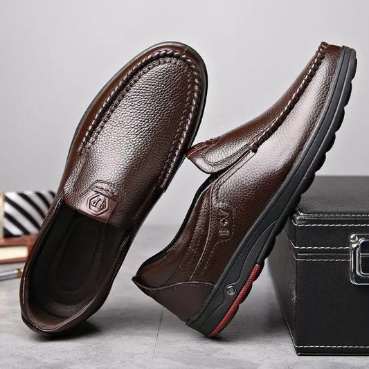 🔥Gratis levering - DRESSYE Herre Loafers i ekte skinn med myk innersåle Casual Business Slip On Loafers