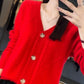 Kjøp 2 og få gratis frakt - Mujeres Slouchy Slouchy Faux Cashmere Cardigan med knapper foran